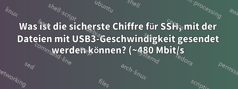 Was ist die sicherste Chiffre für SSH, mit der Dateien mit USB3-Geschwindigkeit gesendet werden können? (~480 Mbit/s)