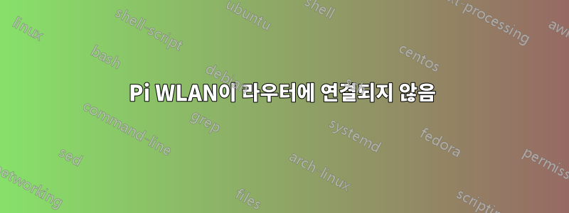 Pi WLAN이 라우터에 연결되지 않음