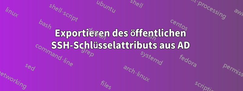 Exportieren des öffentlichen SSH-Schlüsselattributs aus AD