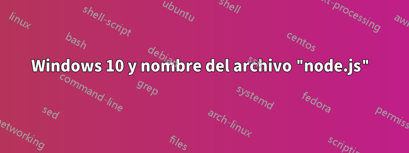 Windows 10 y nombre del archivo "node.js"