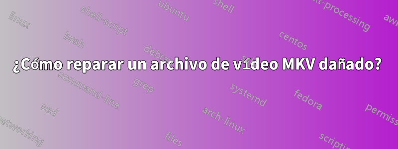 ¿Cómo reparar un archivo de vídeo MKV dañado?