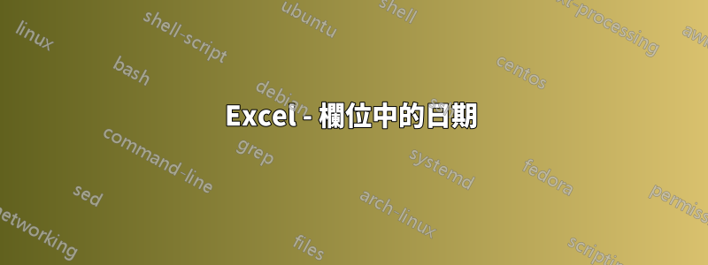 Excel - 欄位中的日期