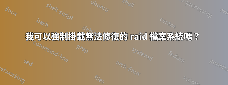 我可以強制掛載無法修復的 raid 檔案系統嗎？