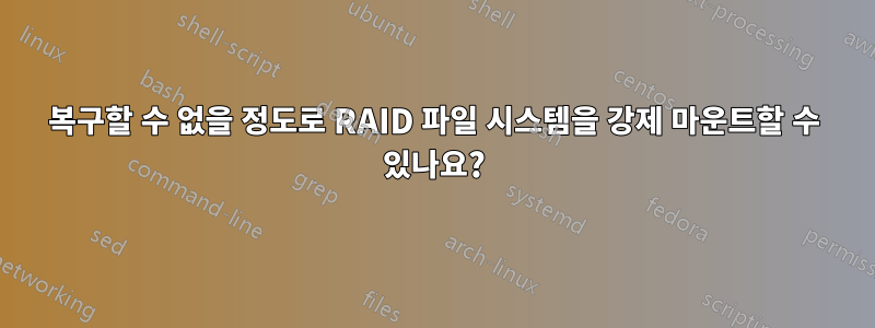 복구할 수 없을 정도로 RAID 파일 시스템을 강제 마운트할 수 있나요?