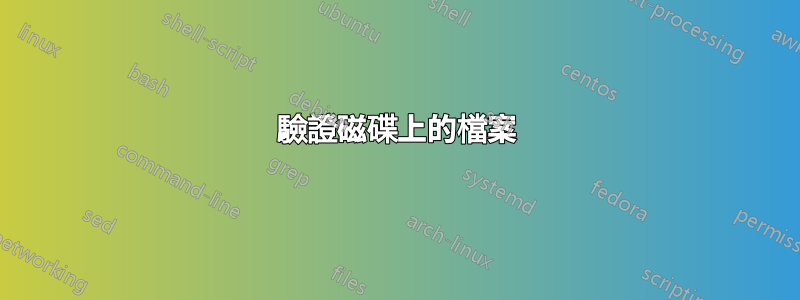 驗證磁碟上的檔案