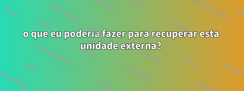 o que eu poderia fazer para recuperar esta unidade externa?