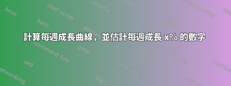 計算每週成長曲線，並估計每週成長 x% 的數字