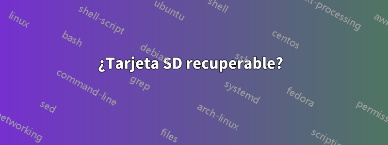 ¿Tarjeta SD recuperable? 