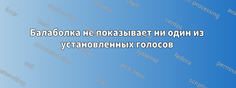 Балаболка не показывает ни один из установленных голосов