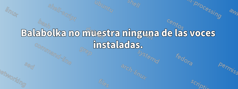 Balabolka no muestra ninguna de las voces instaladas.