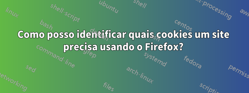 Como posso identificar quais cookies um site precisa usando o Firefox?