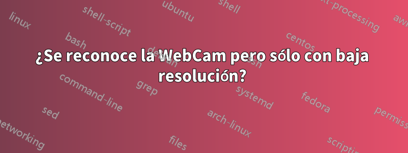 ¿Se reconoce la WebCam pero sólo con baja resolución?