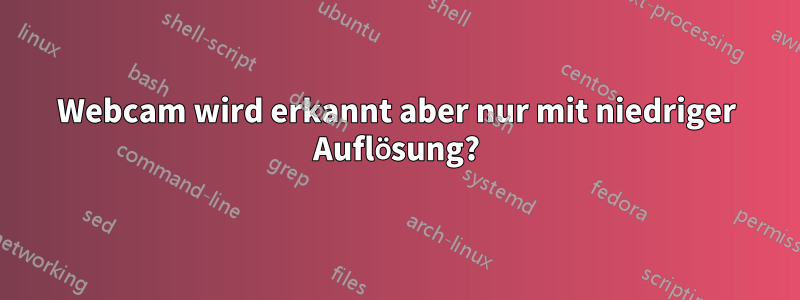 Webcam wird erkannt aber nur mit niedriger Auflösung?