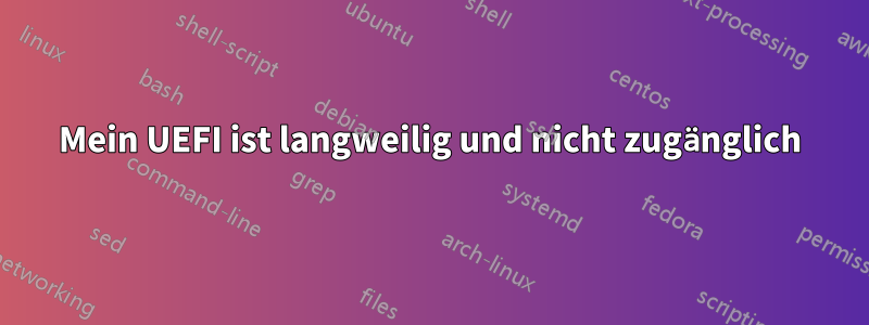 Mein UEFI ist langweilig und nicht zugänglich