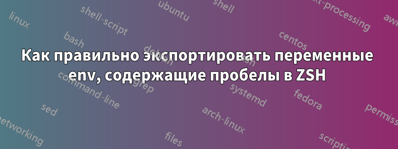 Как правильно экспортировать переменные env, содержащие пробелы в ZSH