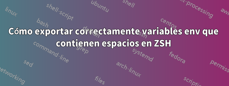 Cómo exportar correctamente variables env que contienen espacios en ZSH