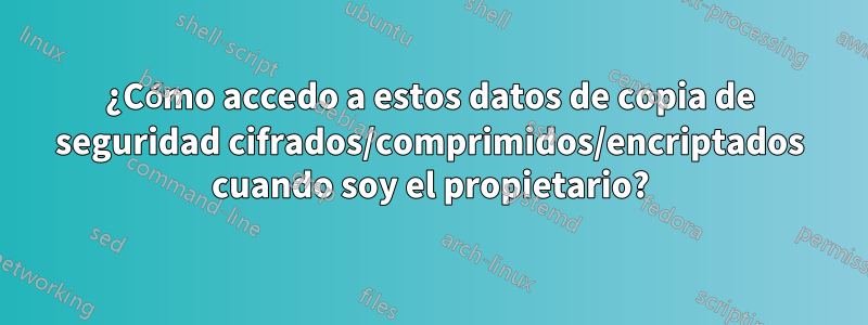 ¿Cómo accedo a estos datos de copia de seguridad cifrados/comprimidos/encriptados cuando soy el propietario?