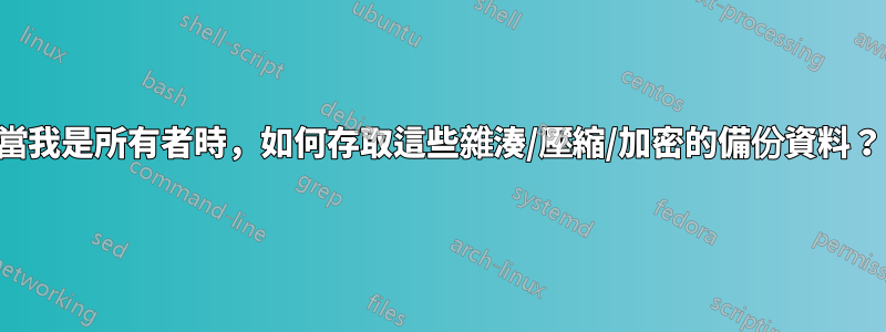 當我是所有者時，如何存取這些雜湊/壓縮/加密的備份資料？