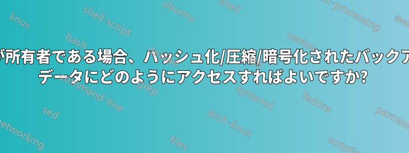 自分が所有者である場合、ハッシュ化/圧縮/暗号化されたバックアップ データにどのようにアクセスすればよいですか?