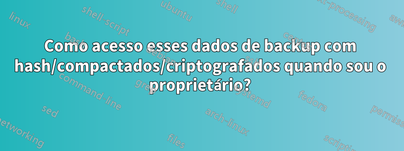 Como acesso esses dados de backup com hash/compactados/criptografados quando sou o proprietário?