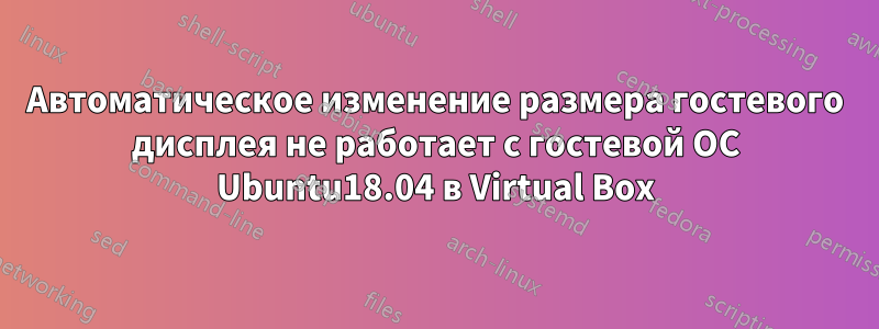 Автоматическое изменение размера гостевого дисплея не работает с гостевой ОС Ubuntu18.04 в Virtual Box