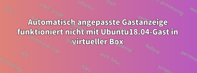 Automatisch angepasste Gastanzeige funktioniert nicht mit Ubuntu18.04-Gast in virtueller Box