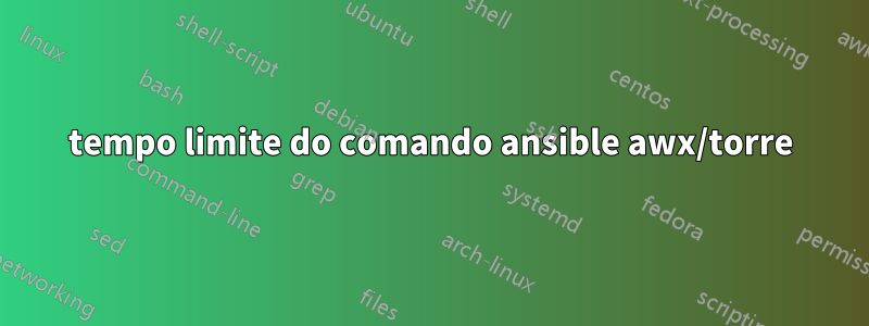 tempo limite do comando ansible awx/torre