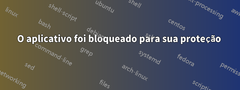 O aplicativo foi bloqueado para sua proteção