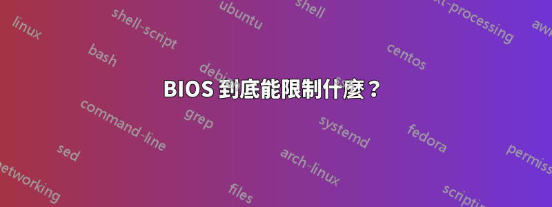 BIOS 到底能限制什麼？