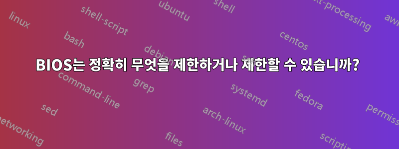 BIOS는 정확히 무엇을 제한하거나 제한할 수 있습니까?