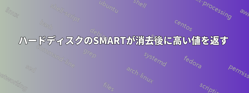 ハードディスクのSMARTが消去後に高い値を返す