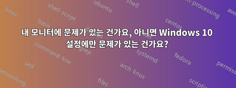 내 모니터에 문제가 있는 건가요, 아니면 Windows 10 설정에만 문제가 있는 건가요?