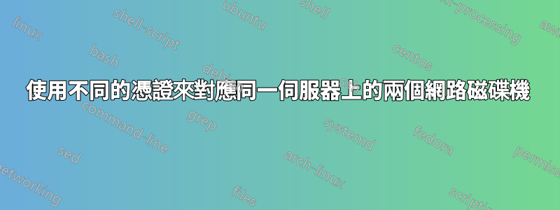 使用不同的憑證來對應同一伺服器上的兩個網路磁碟機