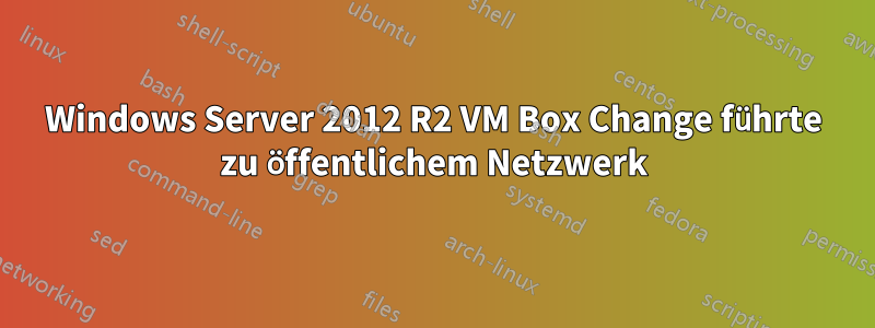 Windows Server 2012 R2 VM Box Change führte zu öffentlichem Netzwerk