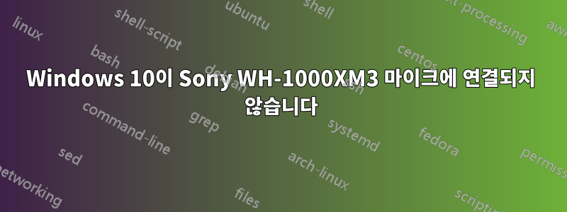 Windows 10이 Sony WH-1000XM3 마이크에 연결되지 않습니다