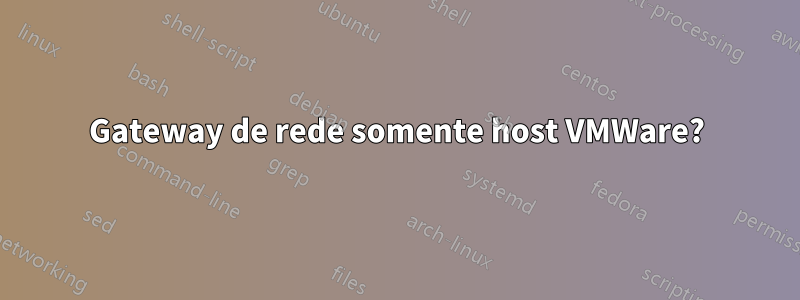 Gateway de rede somente host VMWare?