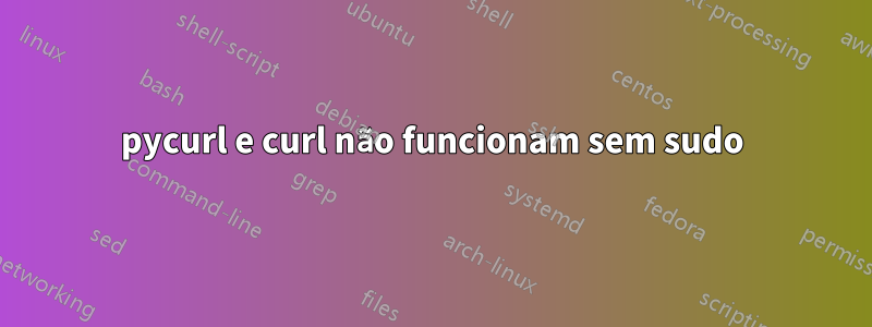 pycurl e curl não funcionam sem sudo