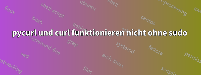 pycurl und curl funktionieren nicht ohne sudo