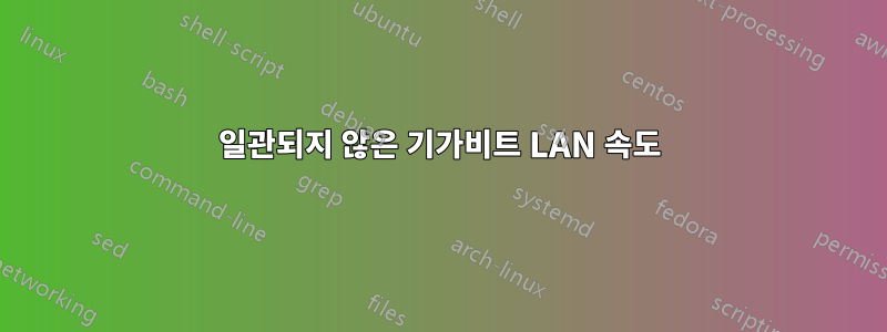 일관되지 않은 기가비트 LAN 속도