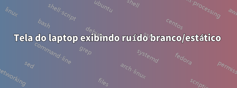 Tela do laptop exibindo ruído branco/estático