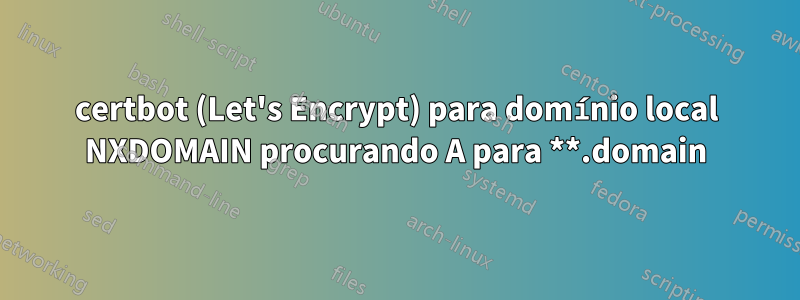 certbot (Let's Encrypt) para domínio local NXDOMAIN procurando A para **.domain