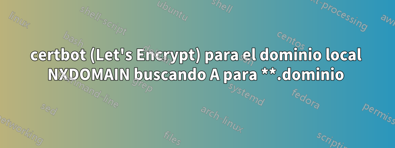 certbot (Let's Encrypt) para el dominio local NXDOMAIN buscando A para **.dominio