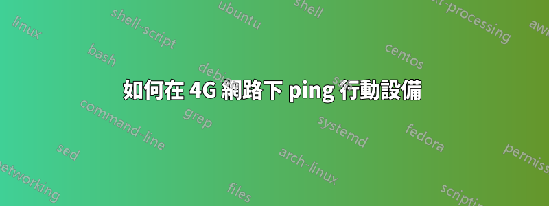 如何在 4G 網路下 ping 行動設備