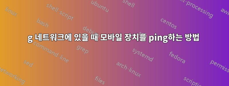 4g 네트워크에 있을 때 모바일 장치를 ping하는 방법