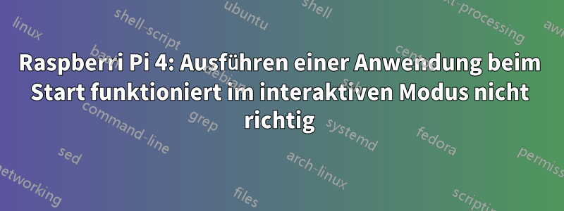 Raspberri Pi 4: Ausführen einer Anwendung beim Start funktioniert im interaktiven Modus nicht richtig