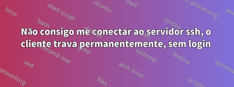 Não consigo me conectar ao servidor ssh, o cliente trava permanentemente, sem login