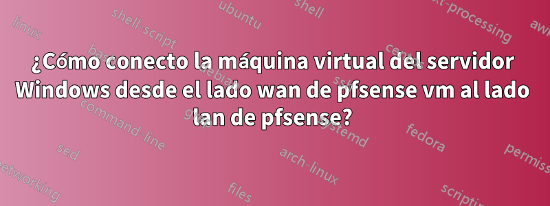 ¿Cómo conecto la máquina virtual del servidor Windows desde el lado wan de pfsense vm al lado lan de pfsense?