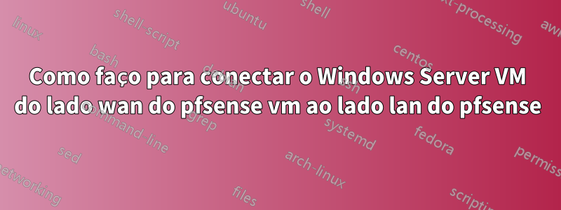 Como faço para conectar o Windows Server VM do lado wan do pfsense vm ao lado lan do pfsense