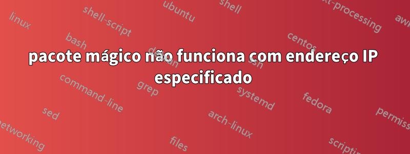 pacote mágico não funciona com endereço IP especificado