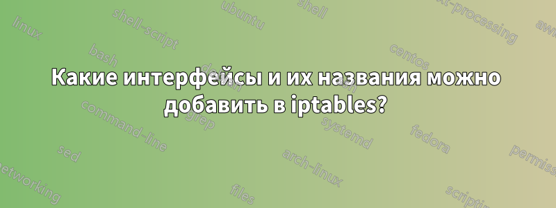 Какие интерфейсы и их названия можно добавить в iptables?